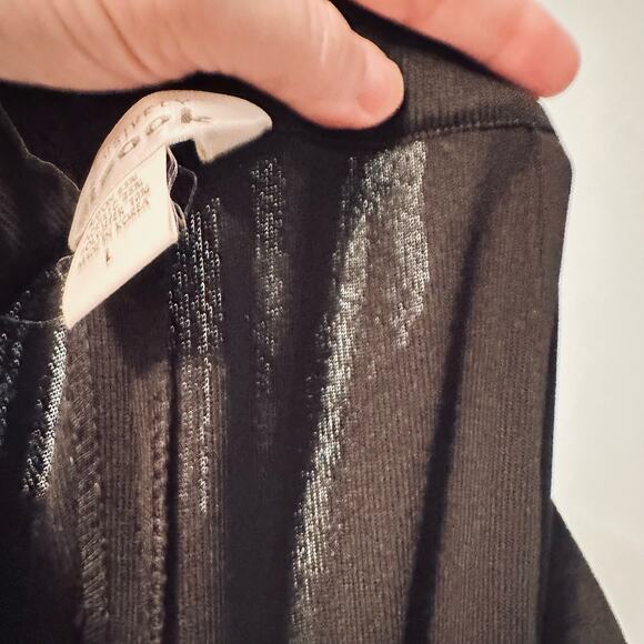 Misook Black Knit Pant Size Large Elastic Waist Sleeves Slightly Sheer - Picture 4 of 5